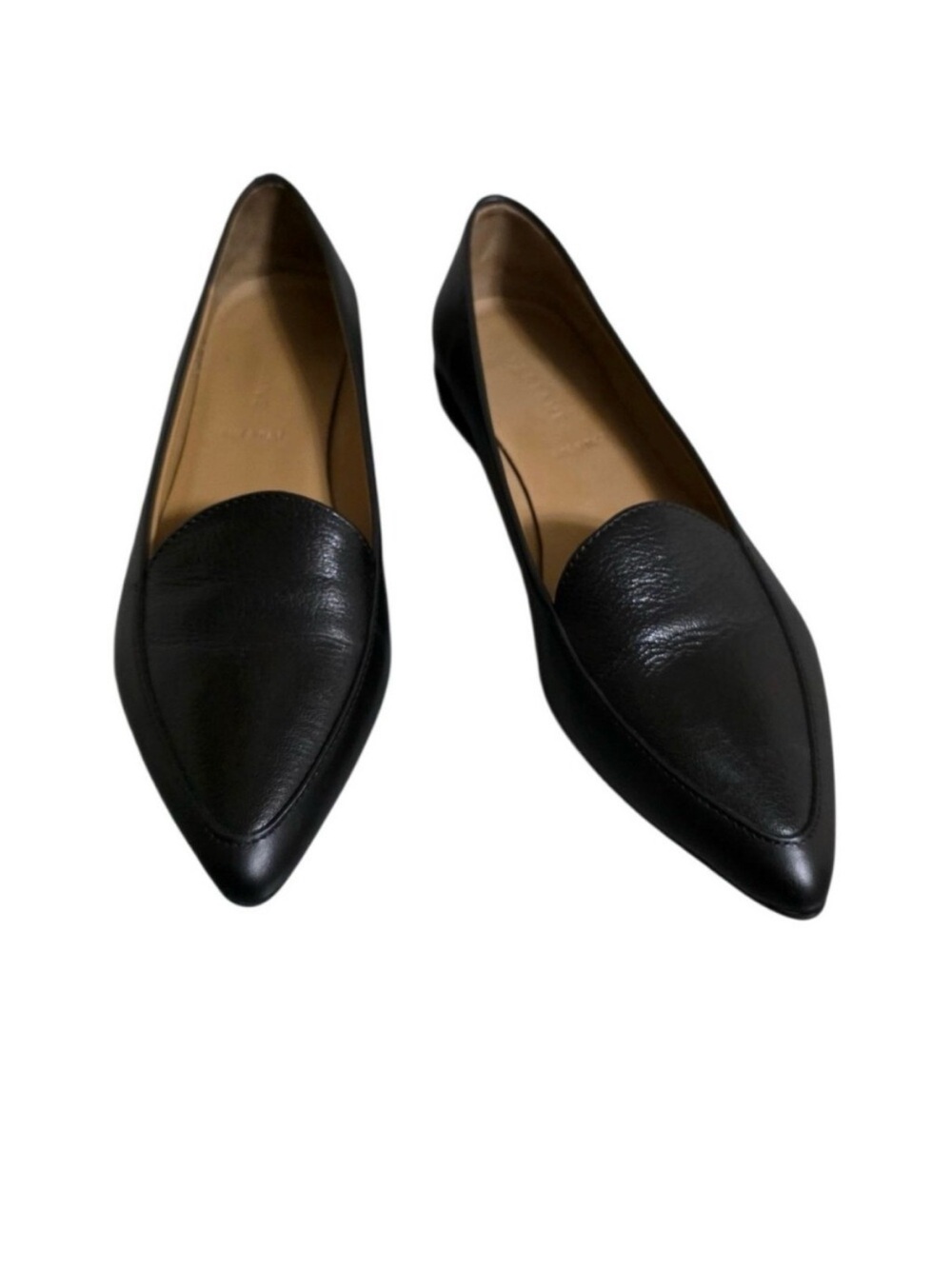 Everlane Black Pointed Leather Loafers